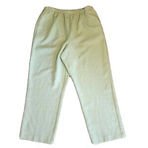 Alfred Dunner Pants Womens Size 18 Solid All Green Pull On Stretch Waist